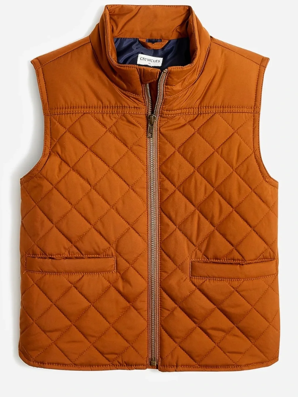 Crewcuts J.Crew Boys Quilted Walker Vest XS (4-5) Glazed Pecan Brown NWT